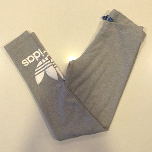 Adidas Logo Leggings Grey - XS